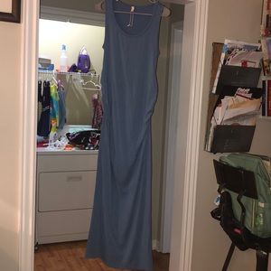 Pinkblush Blue Maternity Maxi Dress- Size M